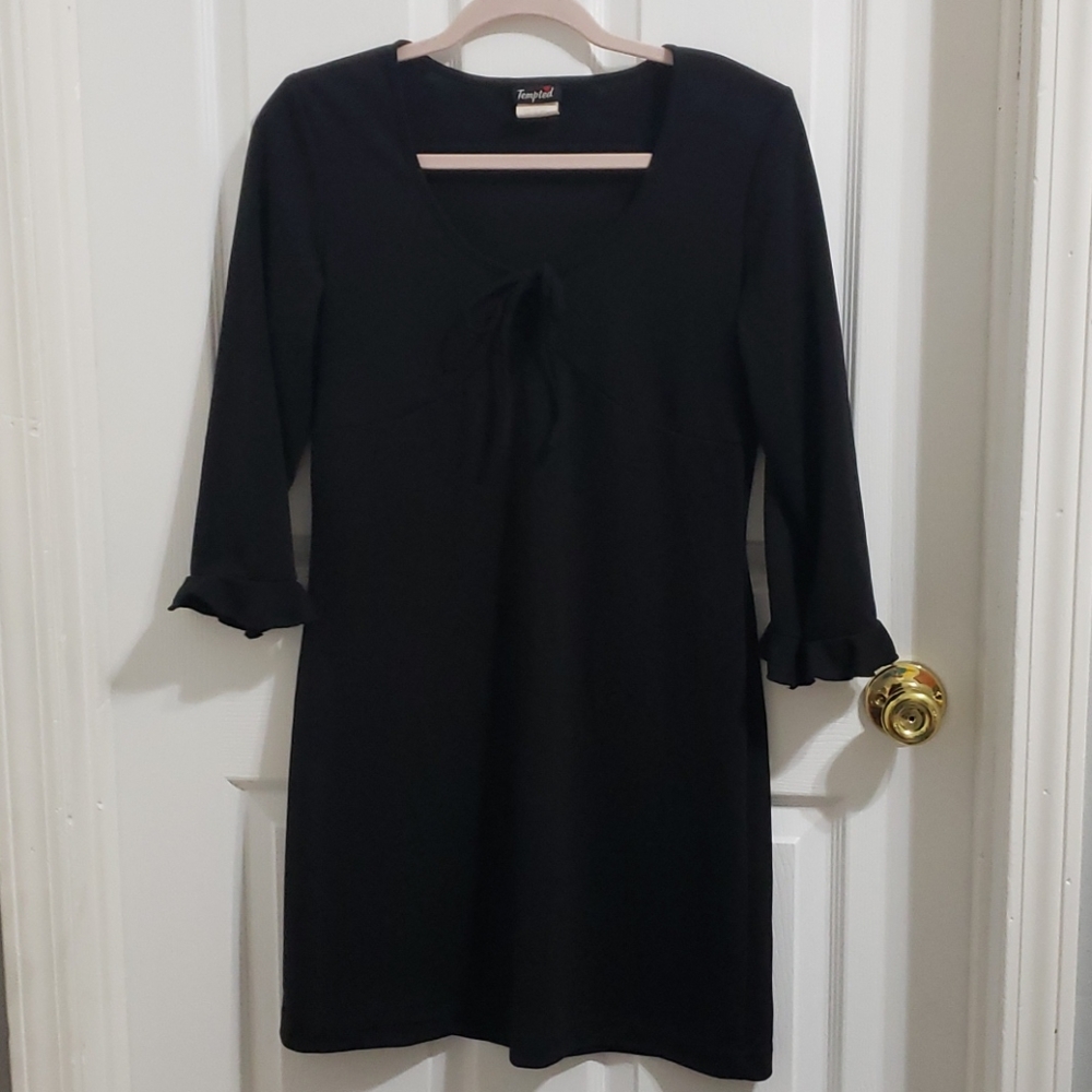 Tempted black mini dress Size Large